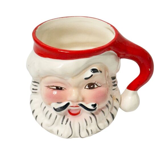 Vintage MCM Napco Winking Santa Mug/ Cup 1950s KDX244 Kitschy - Picture 1 of 10